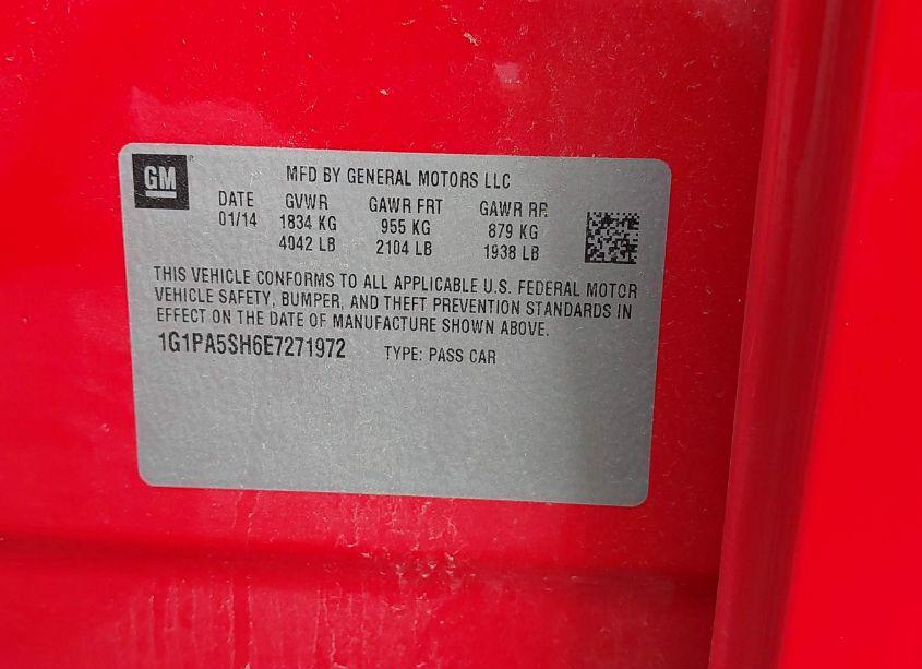 Photo 9 of 2014 Chevrolet Cruze LS AUTO (VIN 1G1PA5SH6E7271972)