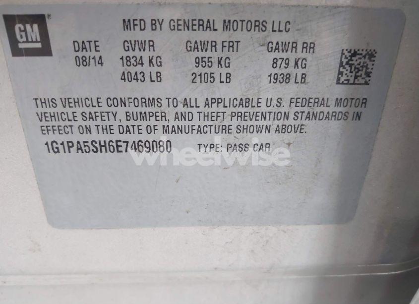 Photo 9 of 2014 Chevrolet Cruze LS AUTO (VIN 1G1PA5SH6E7469080)