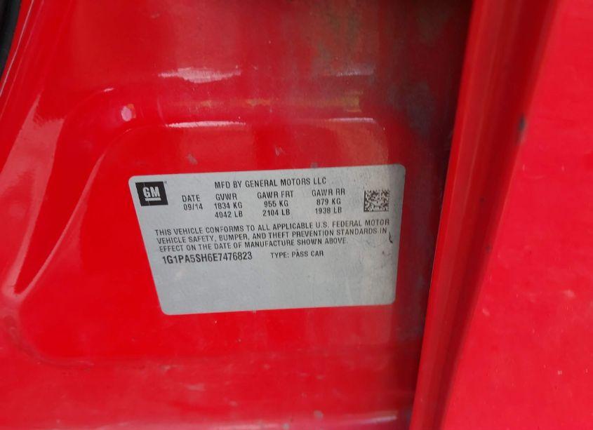 Photo 9 of 2014 Chevrolet Cruze LS AUTO (VIN 1G1PA5SH6E7476823)