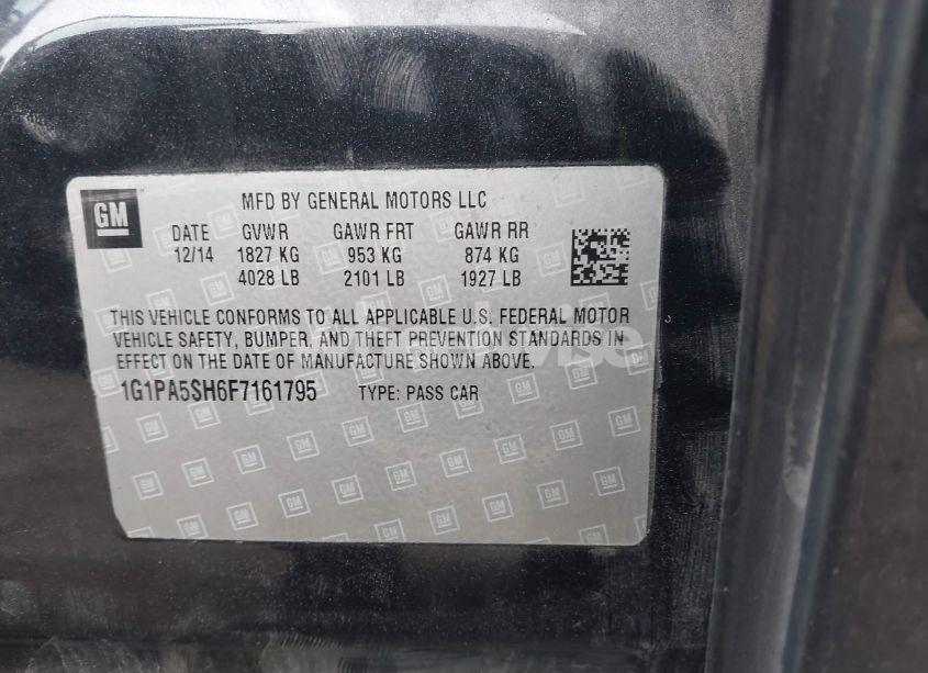 Photo 9 of 2015 Chevrolet Cruze LS AUTO (VIN 1G1PA5SH6F7161795)