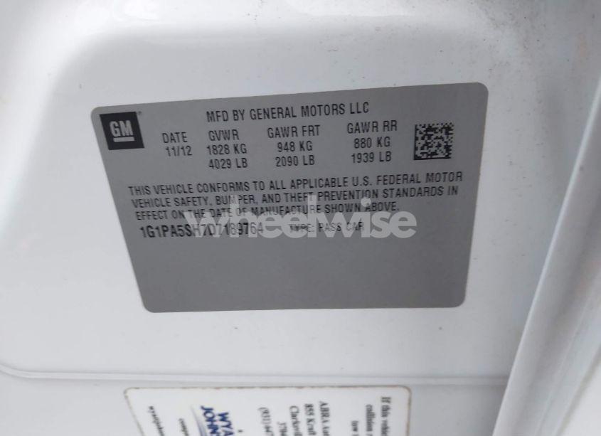 Photo 9 of 2013 Chevrolet Cruze LS AUTO (VIN 1G1PA5SH7D7189764)