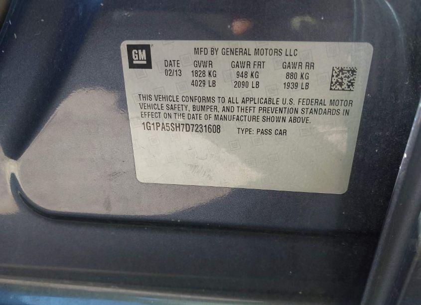 Photo 9 of 2013 Chevrolet Cruze LS AUTO (VIN 1G1PA5SH7D7231608)