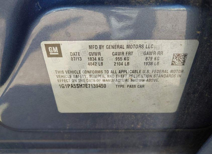 Photo 9 of 2014 Chevrolet Cruze LS AUTO (VIN 1G1PA5SH7E7139450)