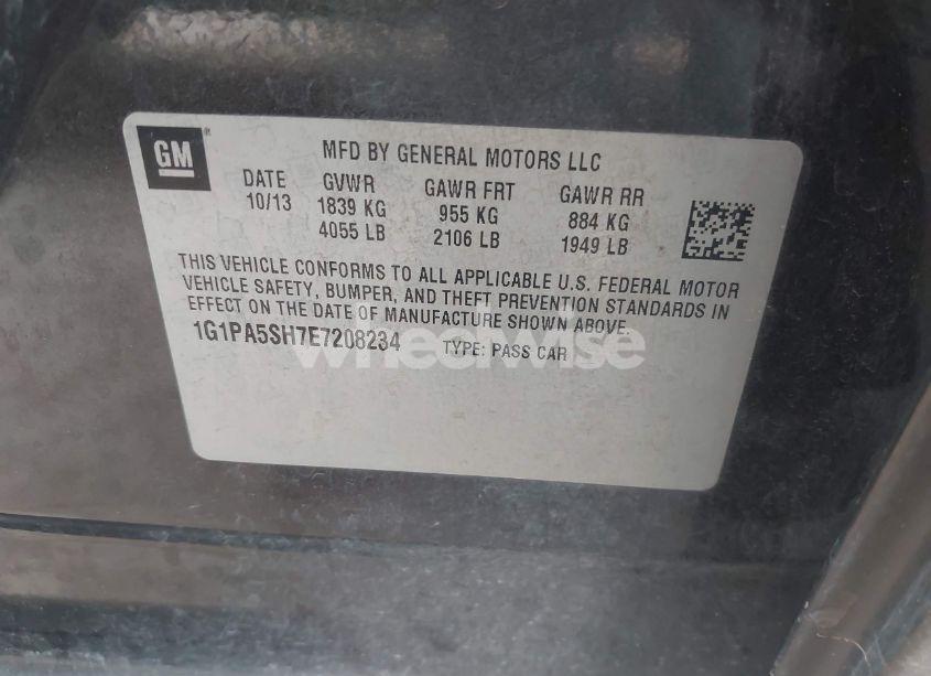 Photo 9 of 2014 Chevrolet Cruze LS AUTO (VIN 1G1PA5SH7E7208234)