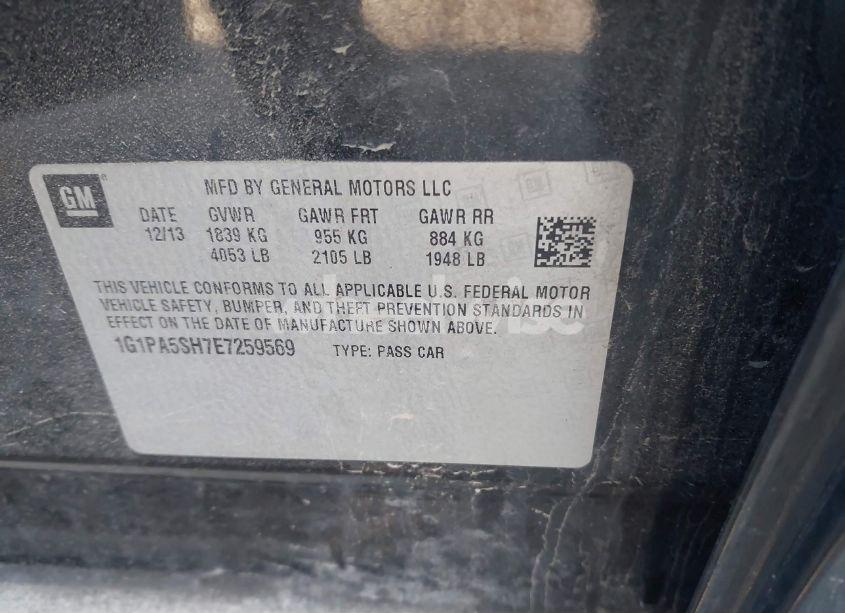 Photo 9 of 2014 Chevrolet Cruze LS AUTO (VIN 1G1PA5SH7E7259569)