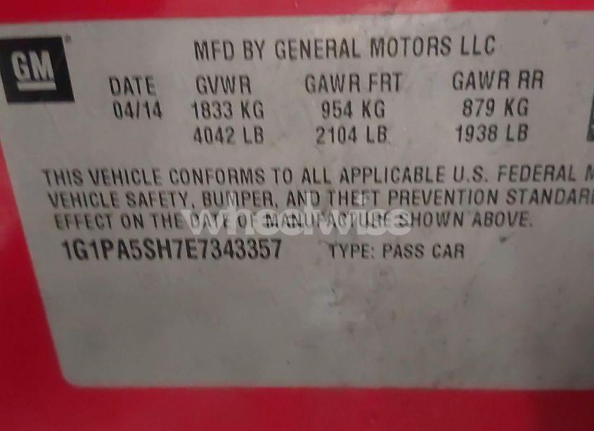 Photo 9 of 2014 Chevrolet Cruze LS AUTO (VIN 1G1PA5SH7E7343357)