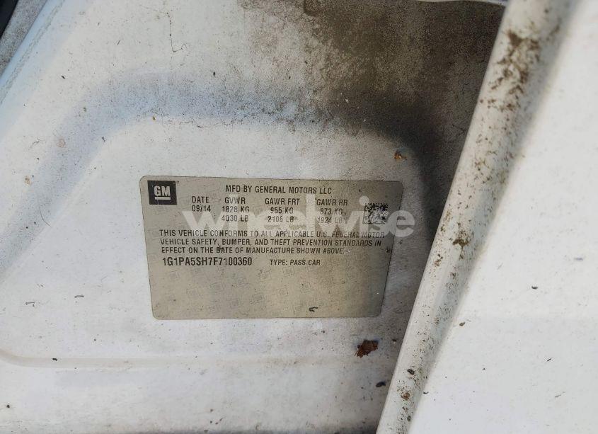 Photo 9 of 2015 Chevrolet Cruze LS AUTO (VIN 1G1PA5SH7F7100360)