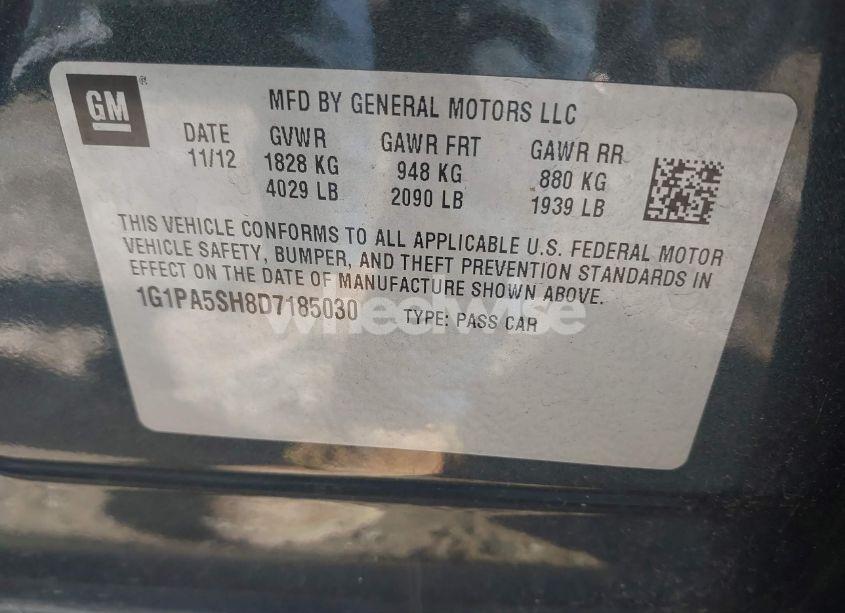Photo 9 of 2013 Chevrolet Cruze LS AUTO (VIN 1G1PA5SH8D7185030)