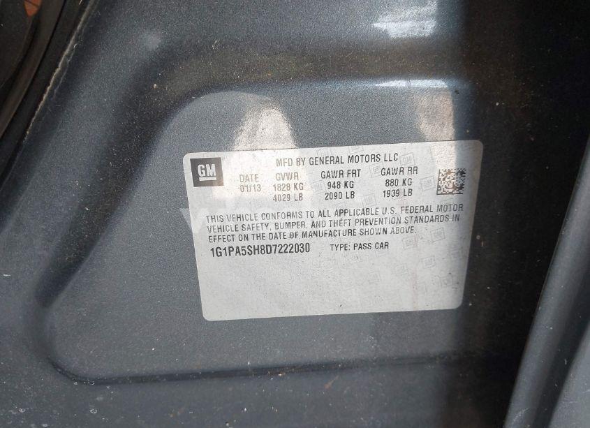 Photo 9 of 2013 Chevrolet Cruze LS AUTO (VIN 1G1PA5SH8D7222030)