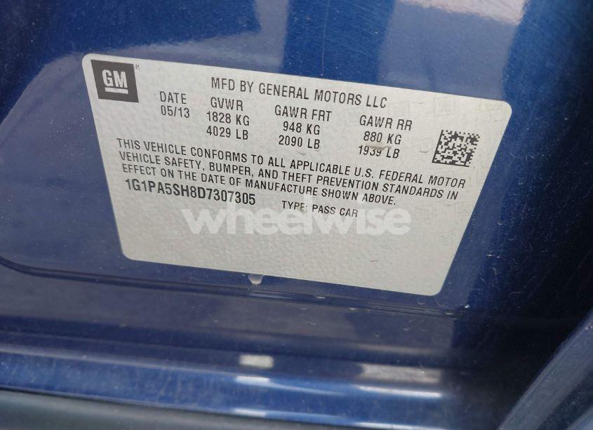 Photo 9 of 2013 Chevrolet Cruze LS AUTO (VIN 1G1PA5SH8D7307305)