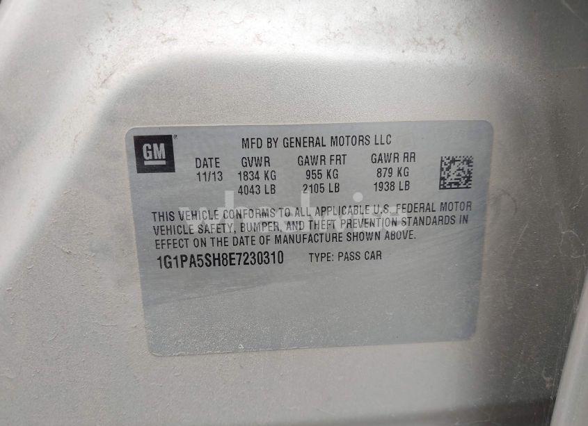 Photo 9 of 2014 Chevrolet Cruze LS AUTO (VIN 1G1PA5SH8E7230310)