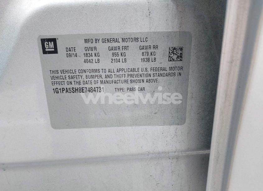 Photo 9 of 2014 Chevrolet Cruze LS AUTO (VIN 1G1PA5SH8E7484731)