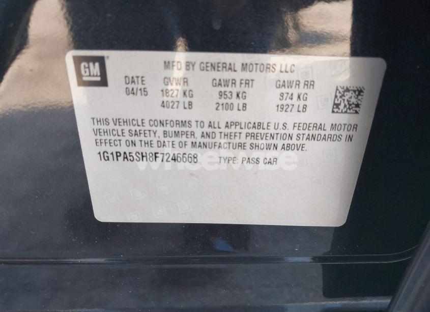 Photo 9 of 2015 Chevrolet Cruze LS AUTO (VIN 1G1PA5SH8F7246668)