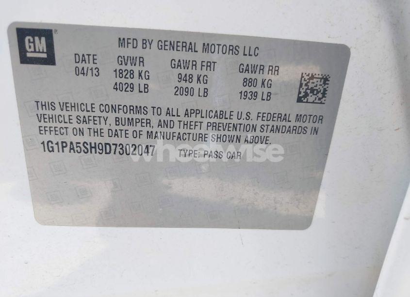 Photo 9 of 2013 Chevrolet Cruze LS AUTO (VIN 1G1PA5SH9D7302047)