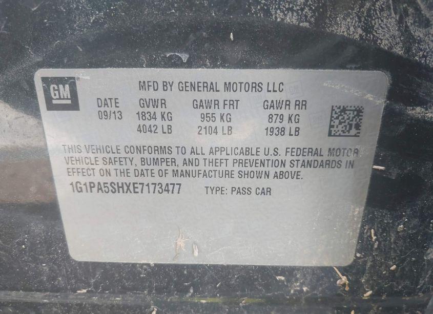 Photo 9 of 2014 Chevrolet Cruze LS AUTO (VIN 1G1PA5SHXE7173477)