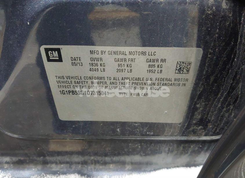 Photo 9 of 2013 Chevrolet Cruze LS MANUAL (VIN 1G1PB5SG1D7315041)