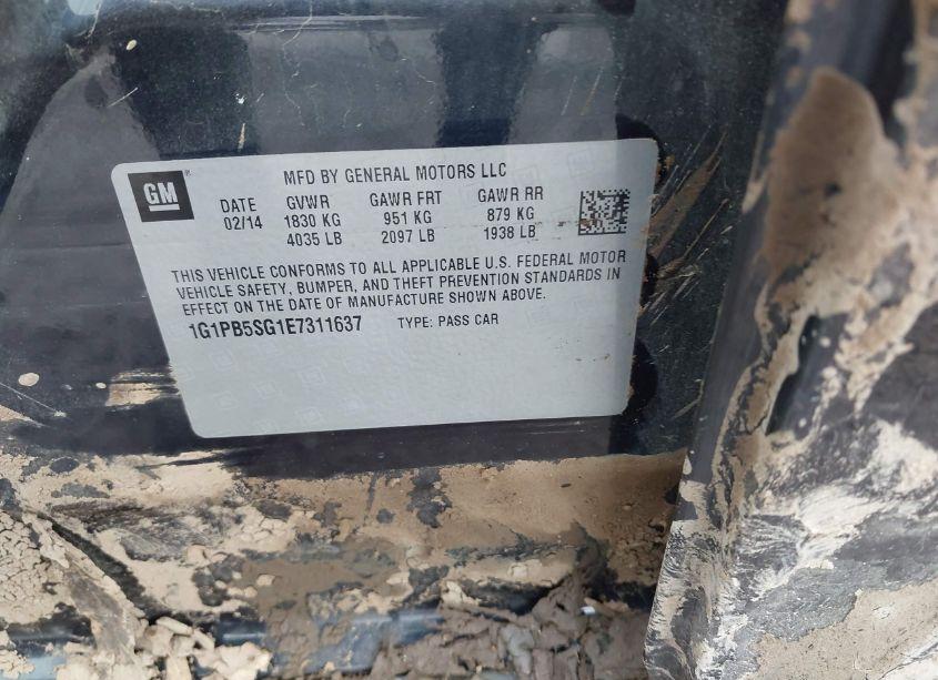 Photo 9 of 2014 Chevrolet Cruze LS MANUAL (VIN 1G1PB5SG1E7311637)