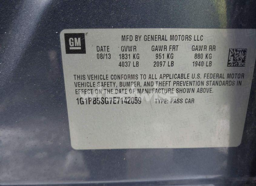 Photo 9 of 2014 Chevrolet Cruze LS MANUAL (VIN 1G1PB5SG7E7142059)