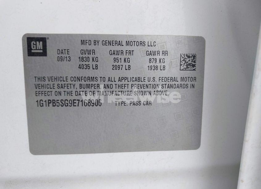 Photo 9 of 2014 Chevrolet Cruze LS MANUAL (VIN 1G1PB5SG9E7168906)