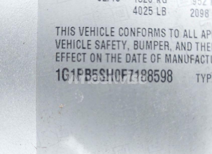 Photo 9 of 2015 Chevrolet Cruze LS MANUAL (VIN 1G1PB5SH0F7188598)