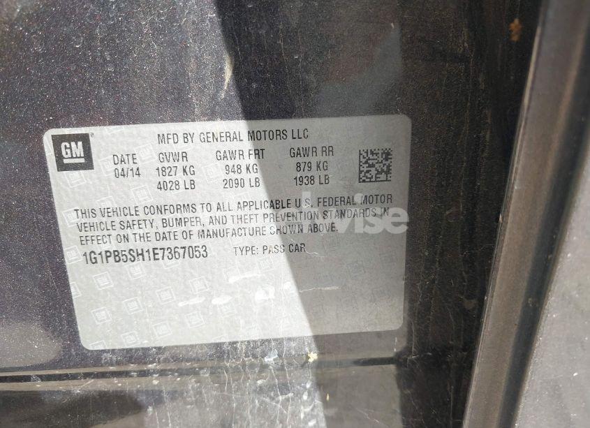 Photo 9 of 2014 Chevrolet Cruze LS MANUAL (VIN 1G1PB5SH1E7367053)