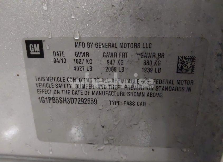 Photo 9 of 2013 Chevrolet Cruze LS MANUAL (VIN 1G1PB5SH3D7292659)