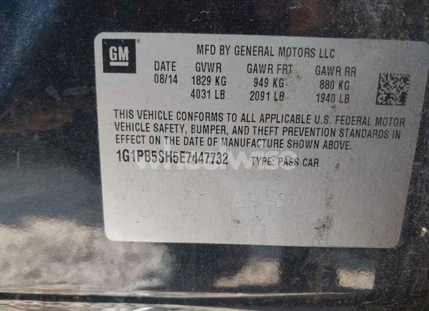 Photo 9 of 2014 Chevrolet Cruze LS MANUAL (VIN 1G1PB5SH5E7447732)