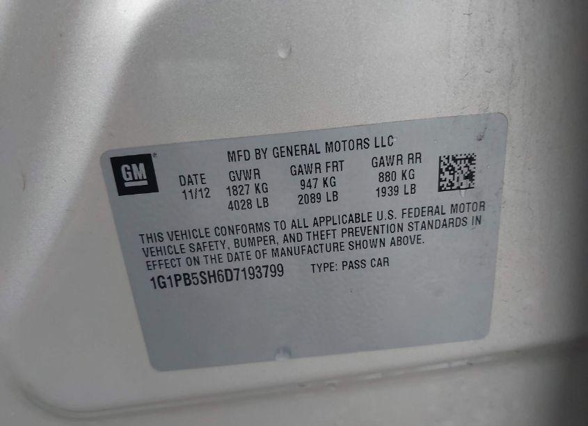 Photo 9 of 2013 Chevrolet Cruze LS MANUAL (VIN 1G1PB5SH6D7193799)