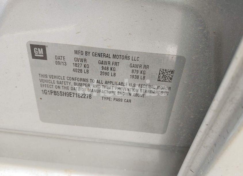 Photo 9 of 2014 Chevrolet Cruze LS MANUAL (VIN 1G1PB5SH9E7182278)