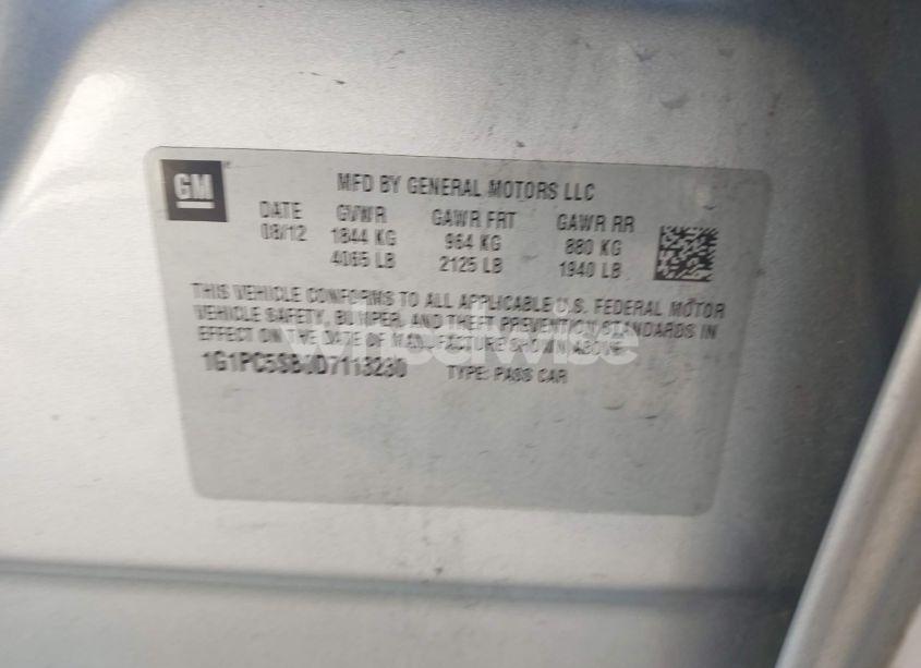 Photo 9 of 2013 Chevrolet Cruze 1LT AUTO (VIN 1G1PC5SB0D7113230)