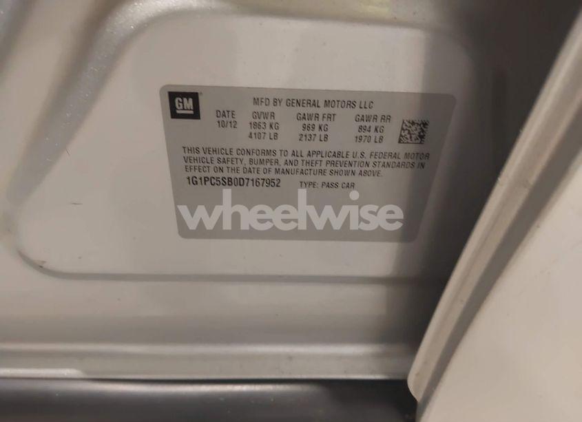 Photo 9 of 2013 Chevrolet Cruze 1LT AUTO (VIN 1G1PC5SB0D7167952)