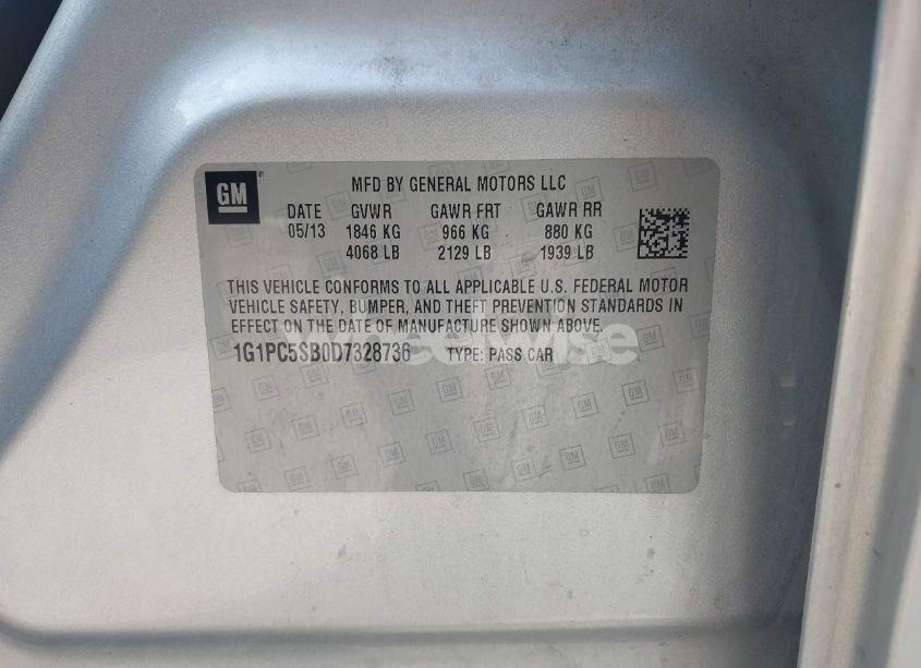 Photo 9 of 2013 Chevrolet Cruze 1LT AUTO (VIN 1G1PC5SB0D7328736)