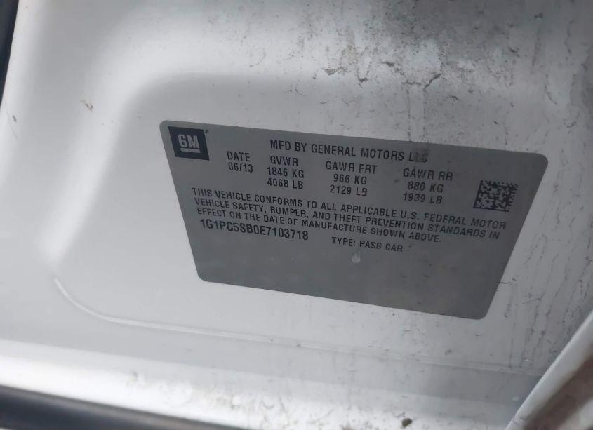 Photo 9 of 2014 Chevrolet Cruze 1LT AUTO (VIN 1G1PC5SB0E7103718)