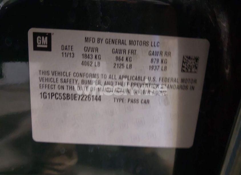 Photo 9 of 2014 Chevrolet Cruze 1LT AUTO (VIN 1G1PC5SB0E7226144)