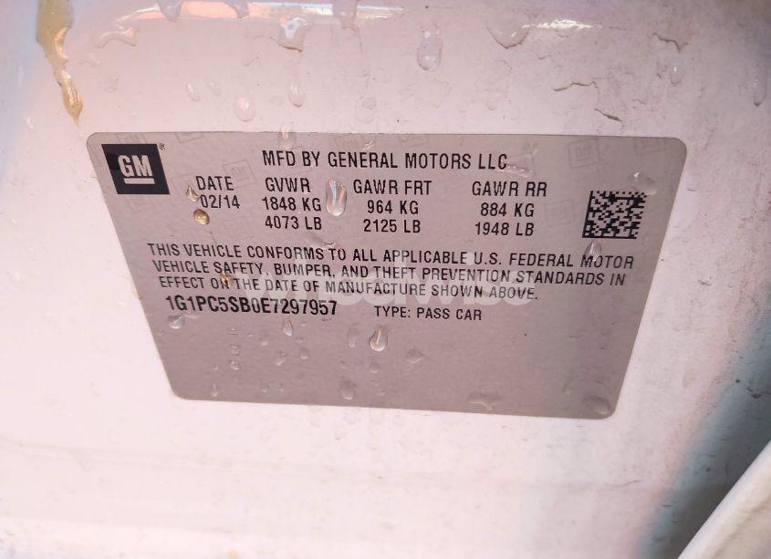 Photo 9 of 2014 Chevrolet Cruze 1LT AUTO (VIN 1G1PC5SB0E7297957)