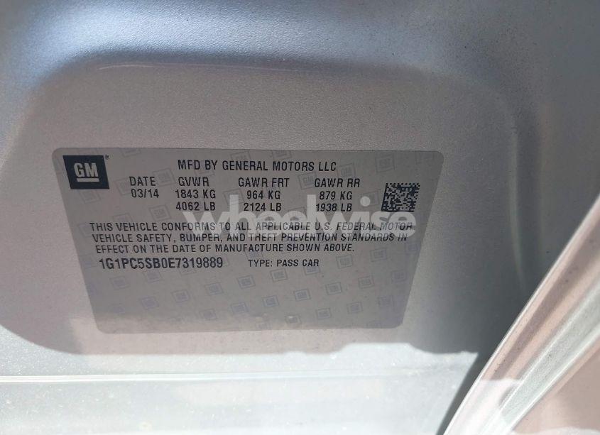 Photo 9 of 2014 Chevrolet Cruze 1LT AUTO (VIN 1G1PC5SB0E7319889)