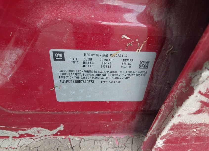 Photo 9 of 2014 Chevrolet Cruze 1LT AUTO (VIN 1G1PC5SB0E7320573)