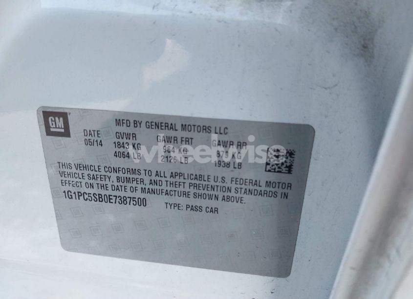 Photo 9 of 2014 Chevrolet Cruze 1LT AUTO (VIN 1G1PC5SB0E7387500)