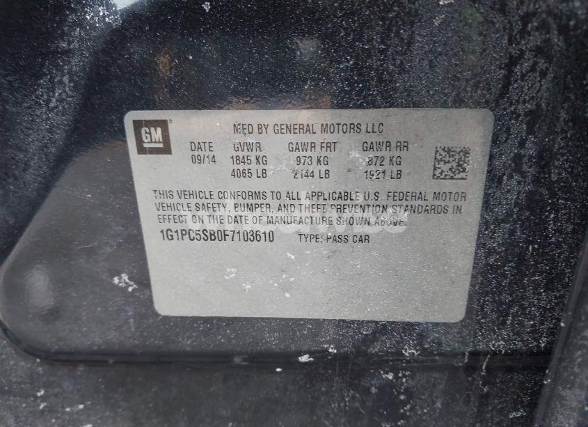 Photo 9 of 2015 Chevrolet Cruze 1LT AUTO (VIN 1G1PC5SB0F7103610)