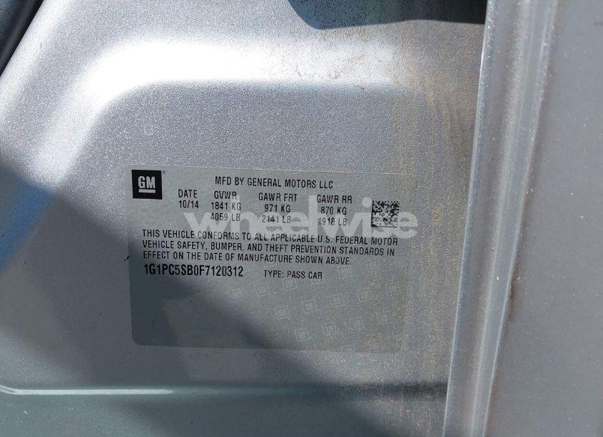 Photo 9 of 2015 Chevrolet Cruze 1LT AUTO (VIN 1G1PC5SB0F7120312)