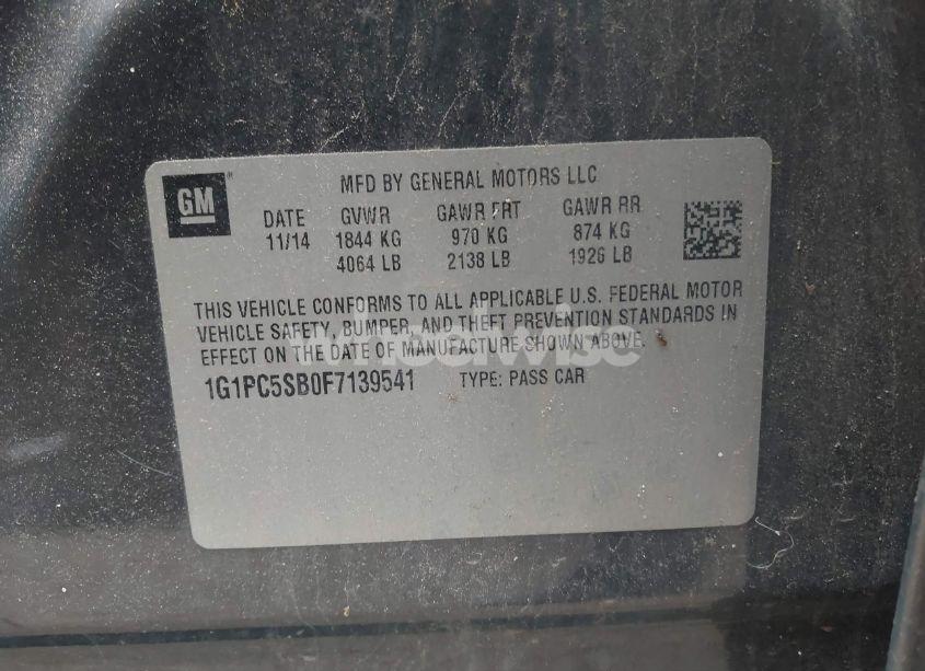 Photo 9 of 2015 Chevrolet Cruze 1LT AUTO (VIN 1G1PC5SB0F7139541)