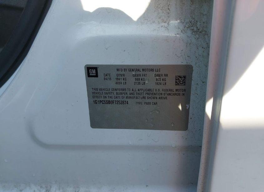 Photo 9 of 2015 Chevrolet Cruze 1LT AUTO (VIN 1G1PC5SB0F7252874)