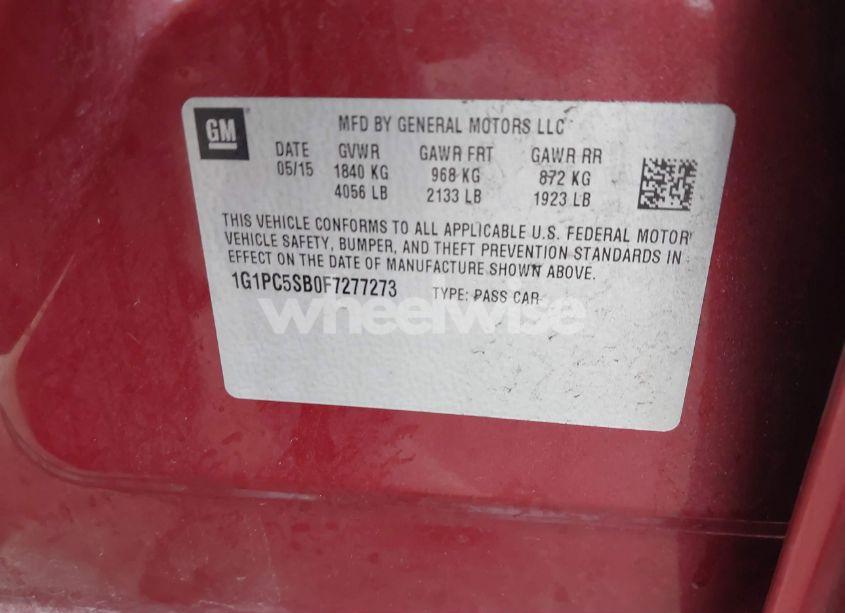 Photo 9 of 2015 Chevrolet Cruze 1LT AUTO (VIN 1G1PC5SB0F7277273)