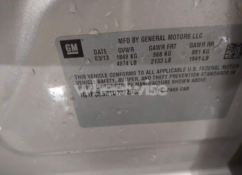 Photo 9 of 2013 Chevrolet Cruze 1LT AUTO (VIN 1G1PC5SB1D7272922)