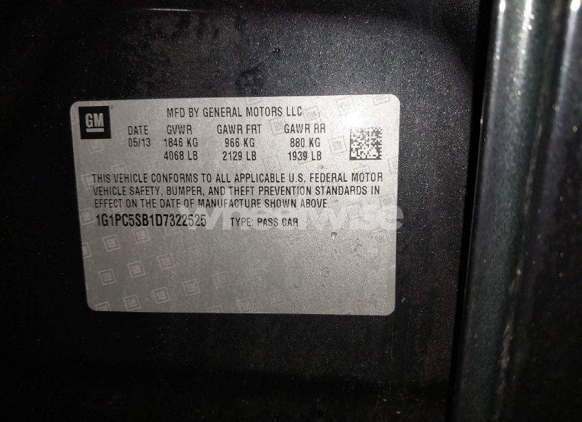 Photo 9 of 2013 Chevrolet Cruze 1LT AUTO (VIN 1G1PC5SB1D7322525)