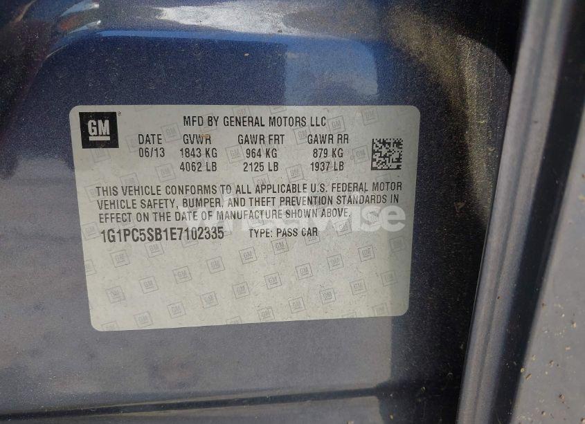 Photo 9 of 2014 Chevrolet Cruze 1LT AUTO (VIN 1G1PC5SB1E7102335)