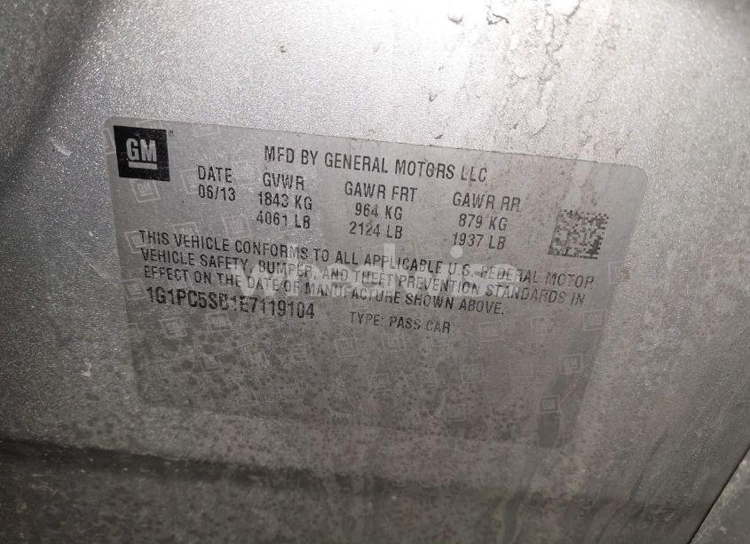 Photo 9 of 2014 Chevrolet Cruze 1LT AUTO (VIN 1G1PC5SB1E7119104)