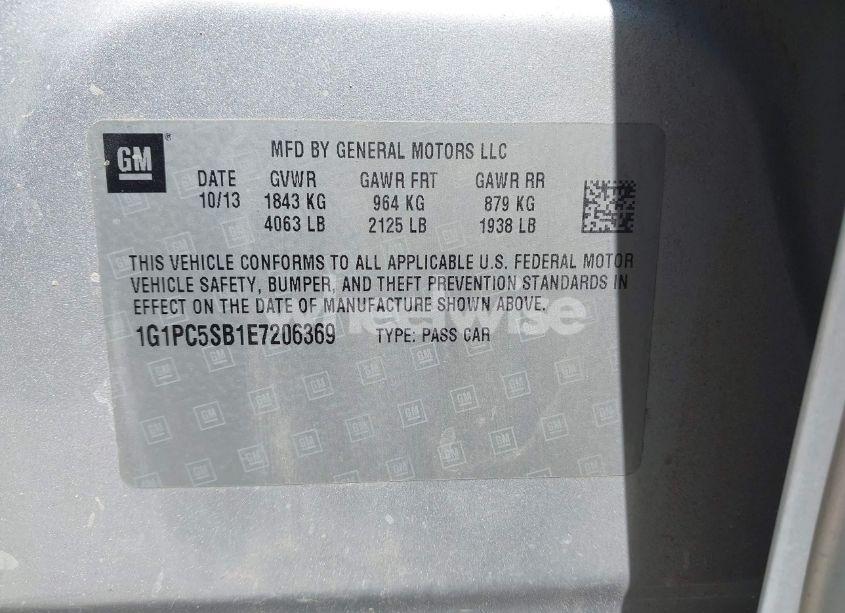 Photo 9 of 2014 Chevrolet Cruze 1LT AUTO (VIN 1G1PC5SB1E7206369)