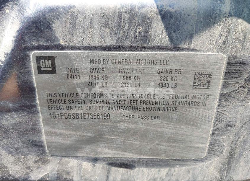 Photo 9 of 2014 Chevrolet Cruze 1LT AUTO (VIN 1G1PC5SB1E7366199)