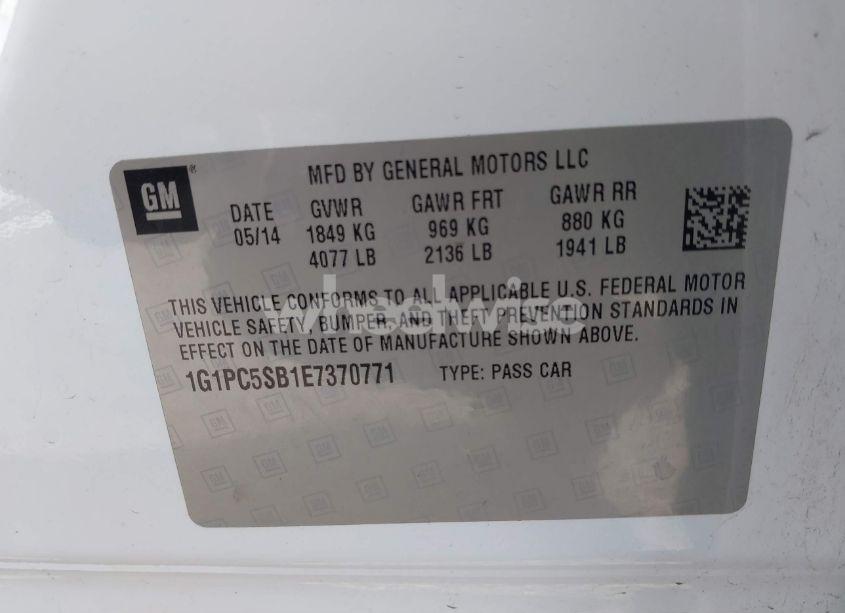 Photo 9 of 2014 Chevrolet Cruze 1LT AUTO (VIN 1G1PC5SB1E7370771)